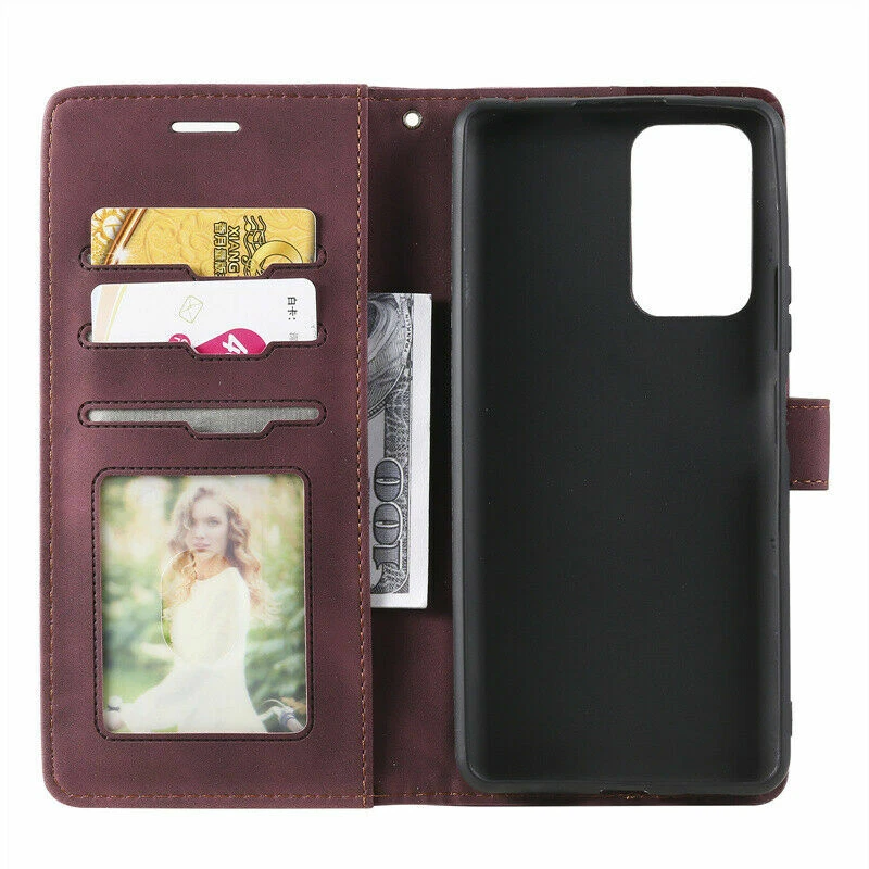 Matte Wallet Leather Flip Phone Case For Xiaomi 11 Redmi Note 8 9 10 POCO X3 M3 - Image 2 of 4