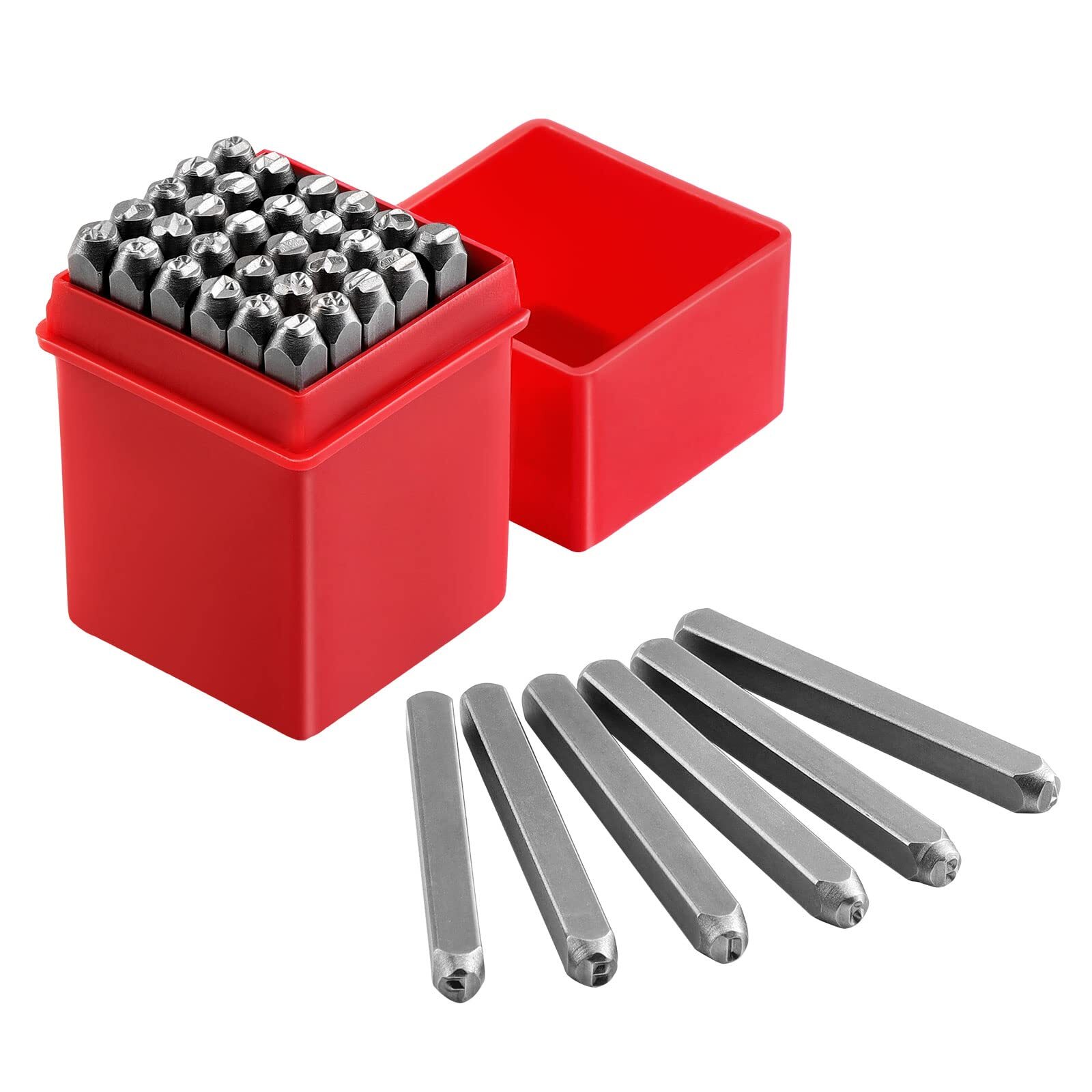 36 Pcs Number and Letter Punch Set, 5/32'' (4mm) Metal Stamping Tool Set (A-Z...