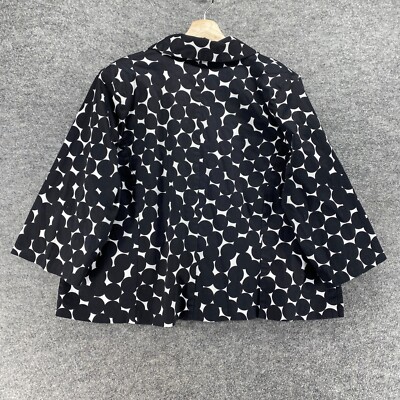 Studio 1940 Jacket Women S Small Black Polka Dot Button Up