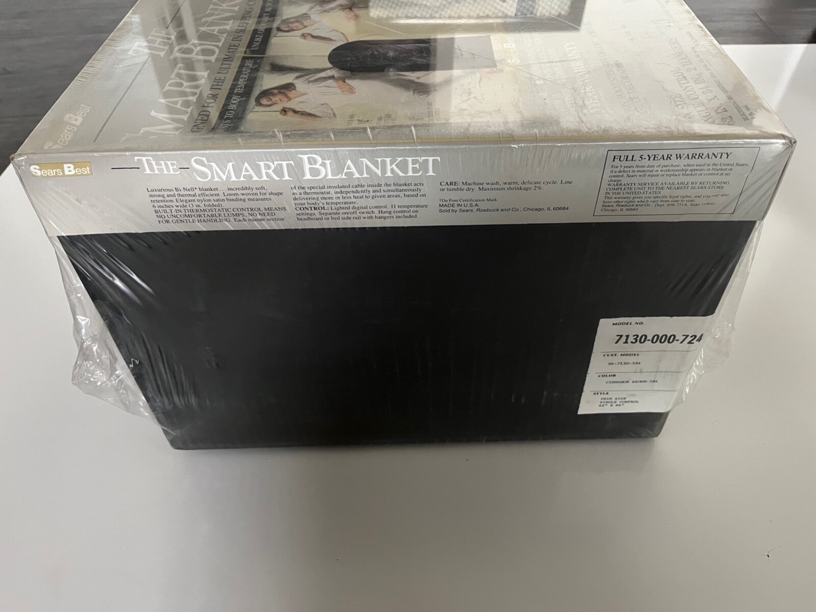 Sears the Smart Blanket Vintage Electric Twin Cinnamon Brown NOS New Sealed