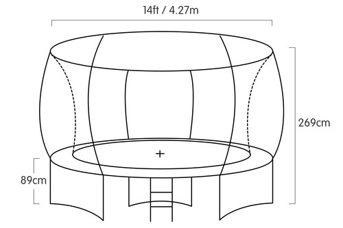 14ft Trampoline Basketball kit Free Ladder Spring Net Safety Pad Cover Round - Picture 7 of 8