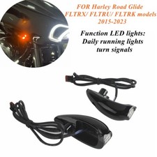 Black Front LED Light Turn Signals For Harley...