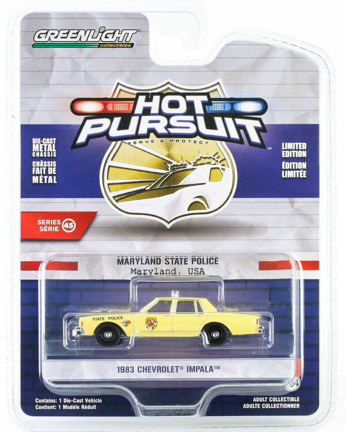 1983 Chevrolet Impala - Maryland State POLICE **** Greenlight Pursuit 1:64