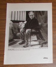 Seltene Werbung VITRA VISAVIS Stuhl - Künstler GEORGE SEGAL 1993