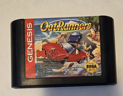 SEGA GENESIS OUTRUNNERS OUT RUNNERS GAME Tested Authentic VINTAGE Data East