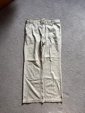 Vintage Levi  s Cream Workwear Pants Size 35 Button Pockets Relaxed Fit