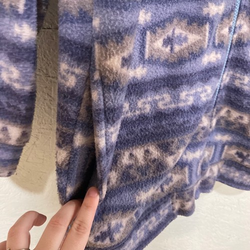 Vintage Haband Zip Up Fleece Jacket Aztec Print Size M 90s Western Southwestern - Picture 7 of 11
