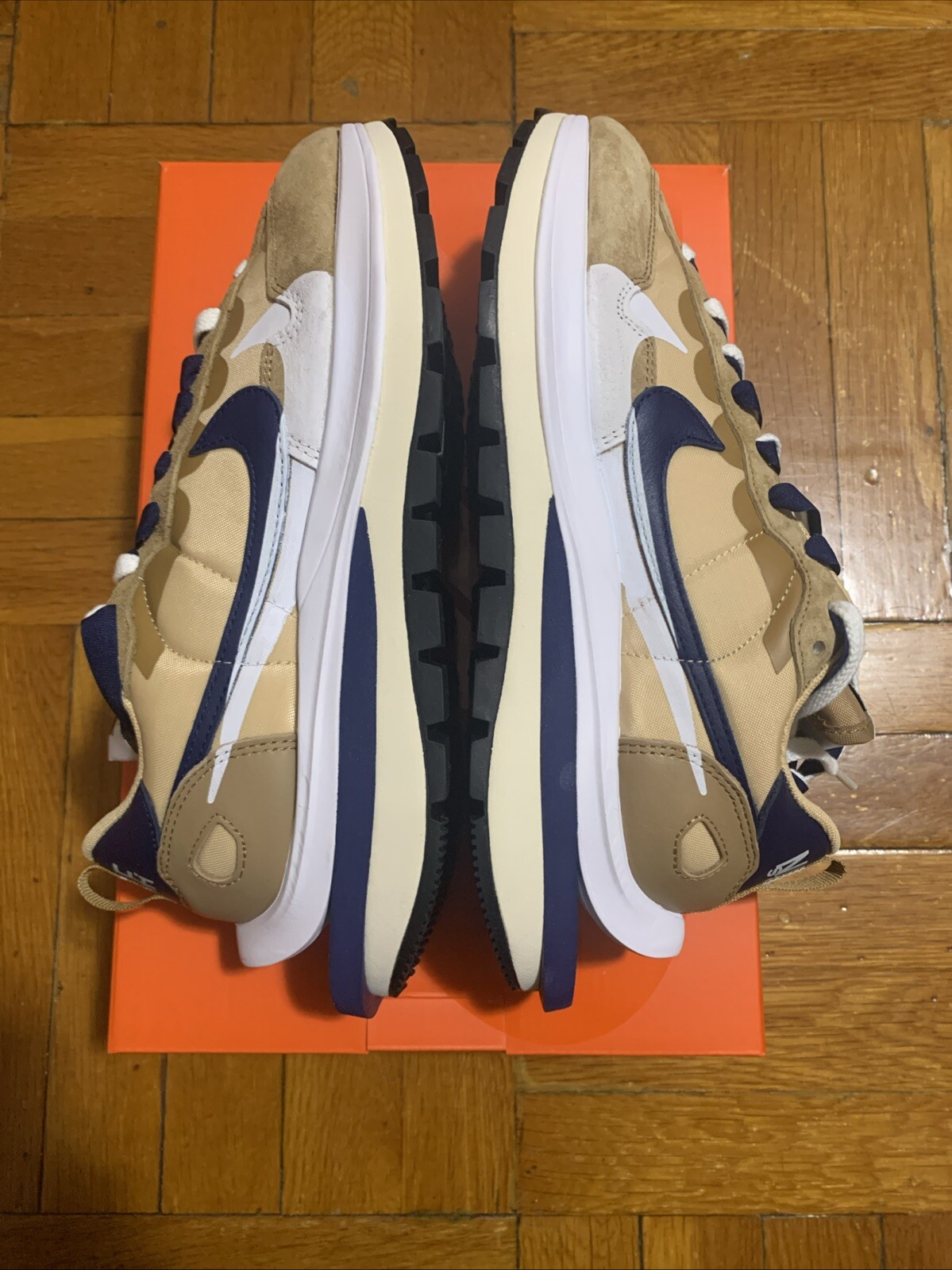 SACAI X NIKE DS Nike Vaporwaffle X Sacai Sesame Blue Void Uomo Taglia 8 DD1875 200