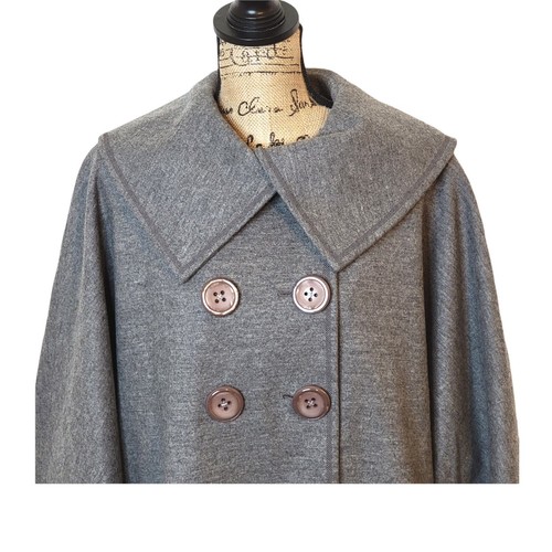 ELLEN TRACY Women's Oversized Wool Winter Peacoat Jacket Size Med Heather Gray - Bild 14 von 14