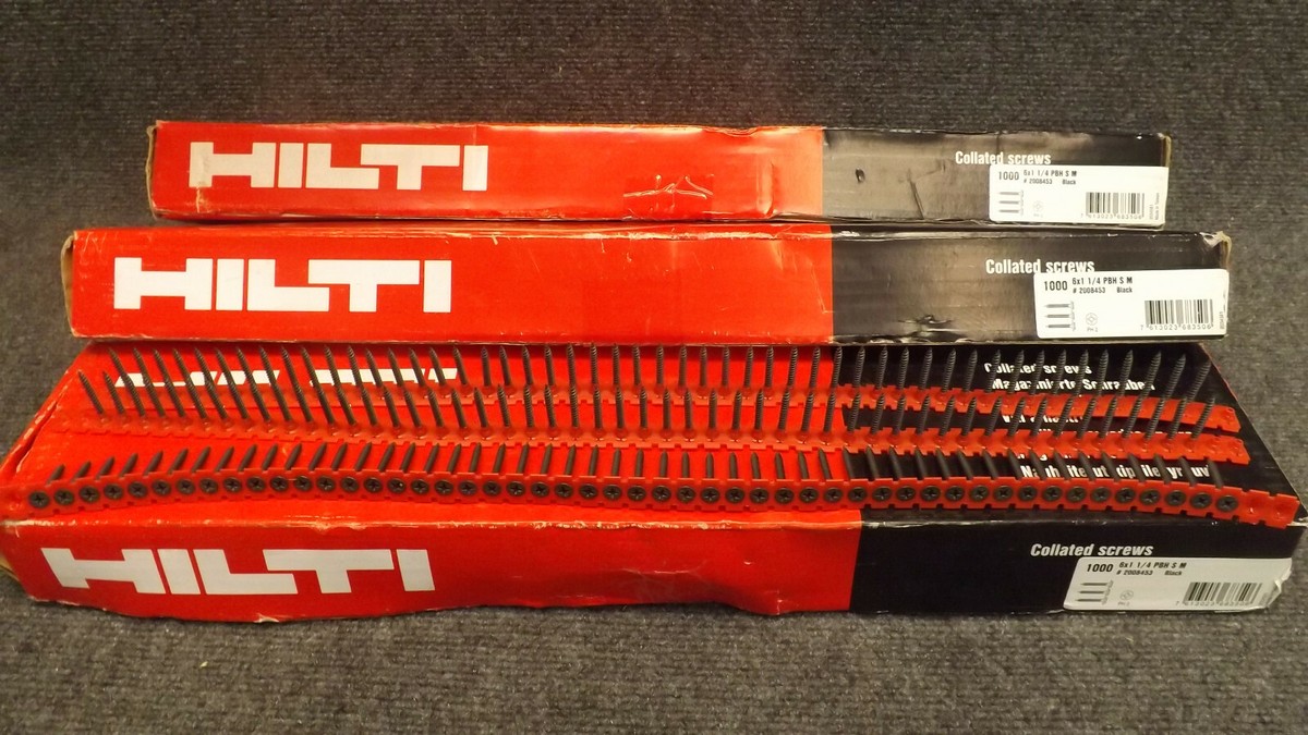 3000 Hilti Collated Screws 6 x 1 1/4 PBH S Fine, #2008453, 3