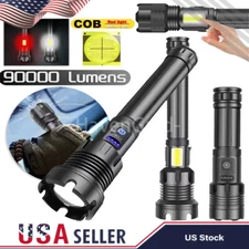 50000000 Lumens Super Bright LED Tactical Flashlight Rechargeable LED Work Light