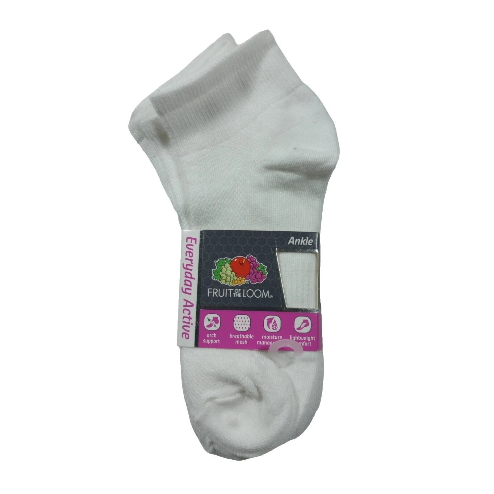Fruit of the Loom Polyester White Hosiery & Socks for Women