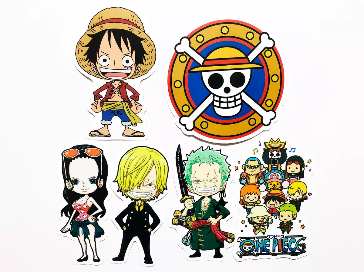 6 One Piece Anime Laptop Wall Stickers Luffy Zoro Nami Boa #BW