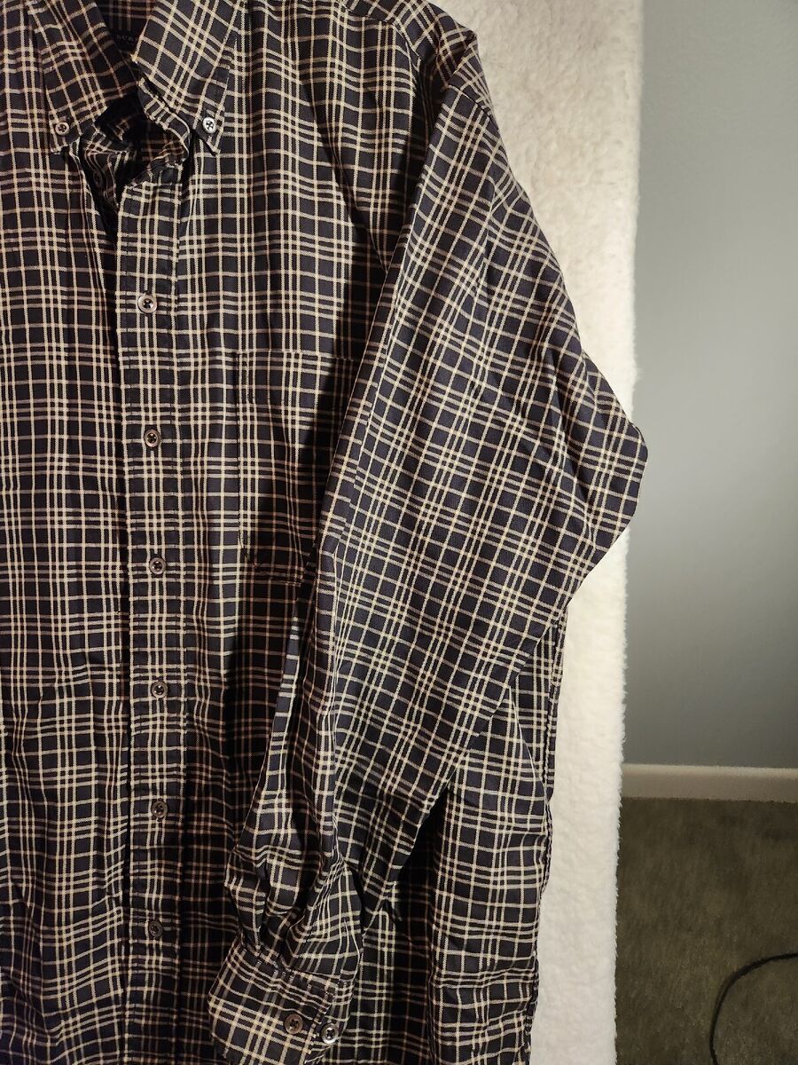 Burberry London Mens Shirt L Long Sleeve Made In USA Plaid Burberry London Mens Shirt L Long Sleeve Made In USA Plaid