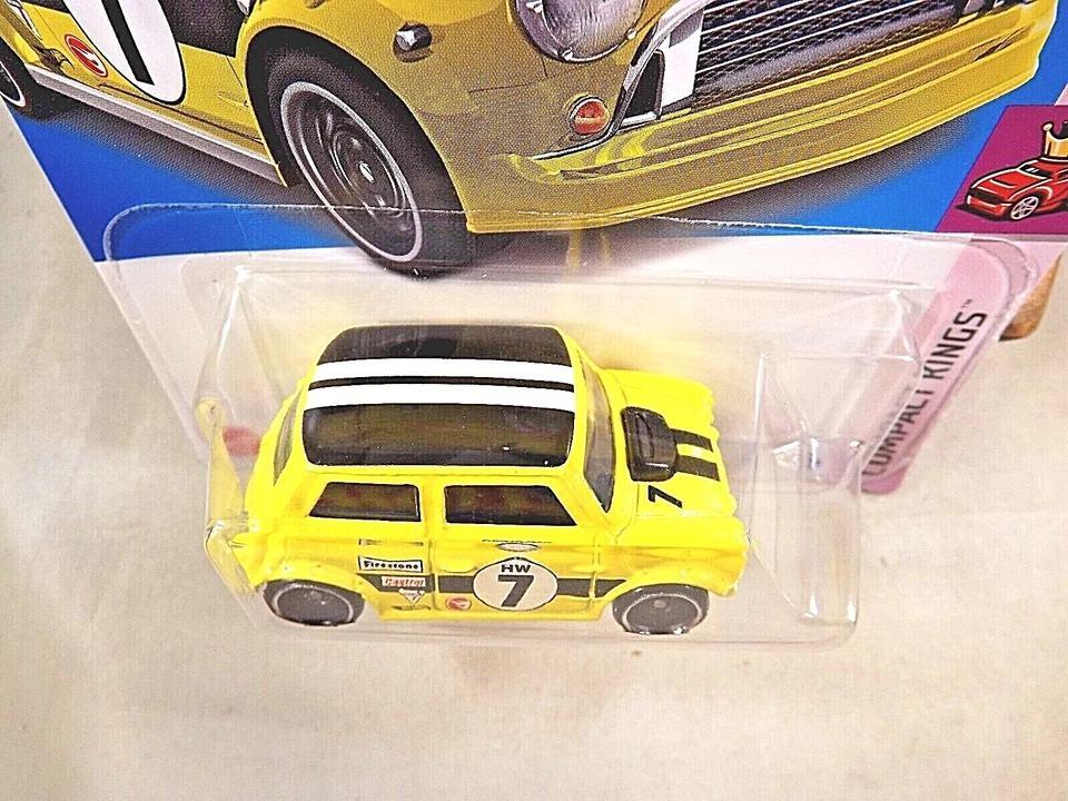 2022 Hot Wheels Treasure Hunt #161 Compact Kings 5/5 MORRIS MINI Yellow w/DD8 Sp - Image 3 of 4