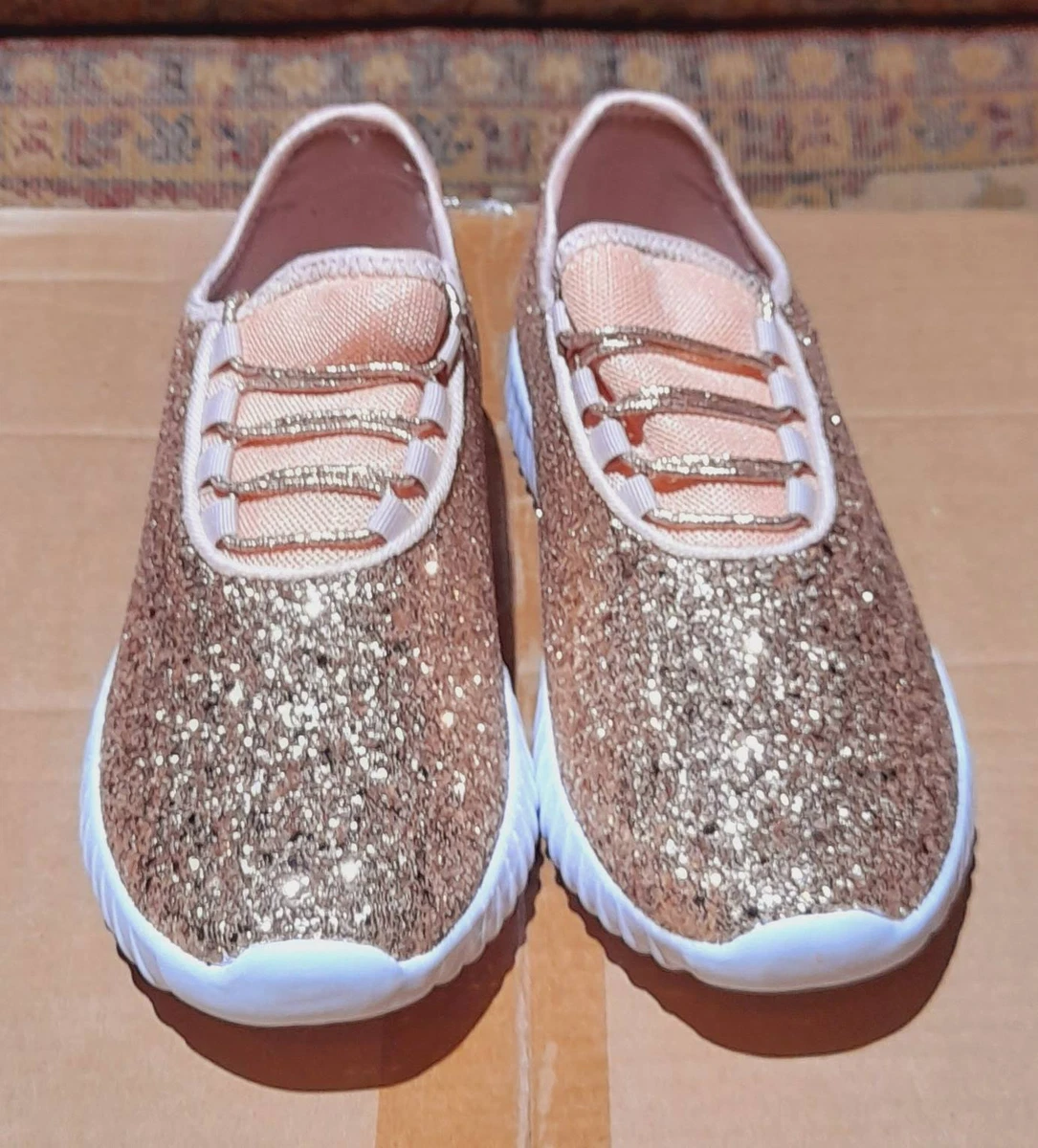 Rose Gold Glitter Glam Sneakers 7