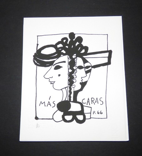 MÁSCARA DE CARNAVAL #1 Cuba Serigrafía por RENE PORTOCARRERO de la Galería de Carteles Cubanos - Imagen 3 de 4