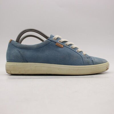 Ecco Soft 7 Women's Us 9 EU 40 Retro Blue Nubuck Leather Casual Shoes Sneakers