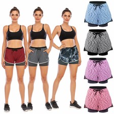 Women's Sports High Waist Shorts Sports Gym Workout Fitness Yoga Leggings US