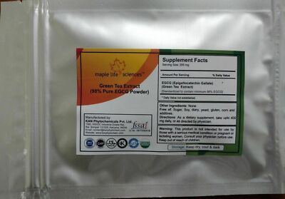 EGCG 98% Pure by HPLC Powder Epigallocatechin Gallate Green Tea Extract ...