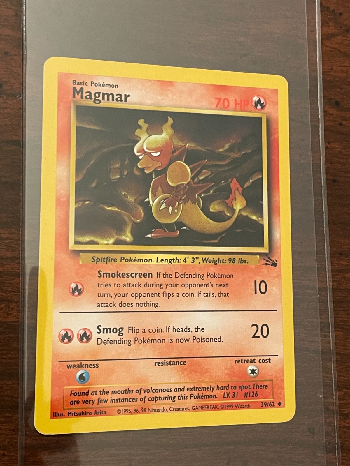 Pokémon 1999 Shadow Base Set Magmar(Pokemon Trading Card 39/102)