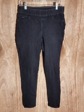 nine west pull on jeans womens 6 heidi skinny crop stretch elastic waist black