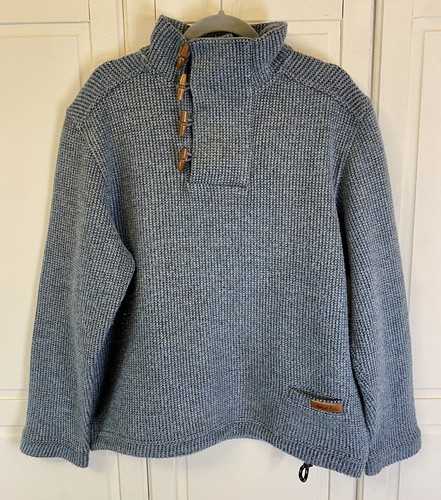 WEIRD FISH Mens Blue Textured High Neck 