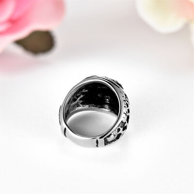 Anello Testa Di Leone | Modello Piccolo, Acciaio Argento, Occhi Azzurri - Foto 12