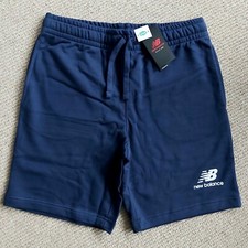 Image of XL NEW BALANCE Navy Logo French Fleece SHORTS Sports Leisure SUPER COMFY