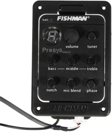 Fishman 301 Presys Piezo Pickup Mic Blend Doppio Preamp Accordatore Chitarra Acustica Nuovo - Foto 2 di 5