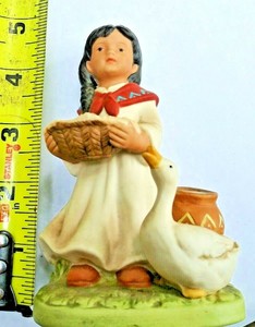 Homco Home Interior Indian Figurines 1409 Ceramic Decorative Girl