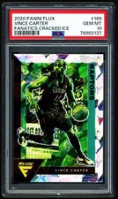 2020 PANINI FLUX VINCE CARTER #189 FANATICS CRACKED ICE PRIZM HOF PSA 10 GEM MNT