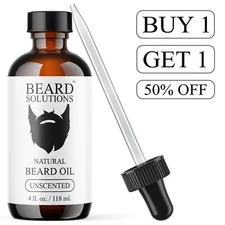 Unscented Beard Oil 4 oz. Hair Growth Serum for Men Beard, Mustache And Grooming