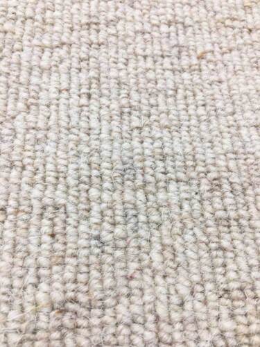 Carpet Remnant Roll End Heavenly Linen Light Beige Wool Loop Pile 4x5m 50% OFF