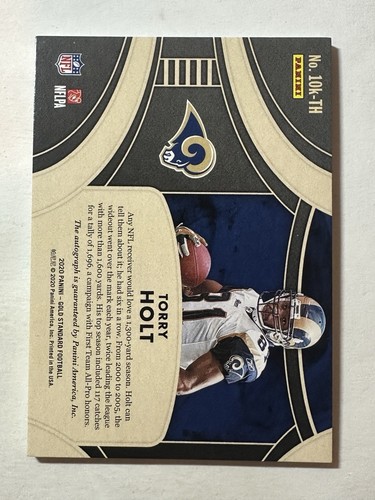 2020 Panini Gold Standard 10K Auto /49 Torry Holt #10K-TH Auto - Foto 2 di 2