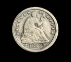 1853 Seated Liberty Half Dime w Arrows 90% Silver H10C US Coin