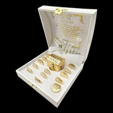 ARRAS DE BODA Gold WEDDING CEREMONY 13 COIN SET Box 10 Centavos BRIDAL Chest