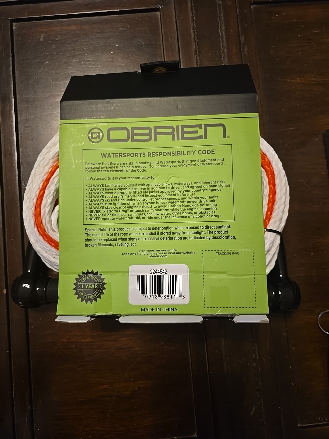 O'Brien 5-Section Combo Waterski Rope with Handle Adjustable 43',47',53',60',75'