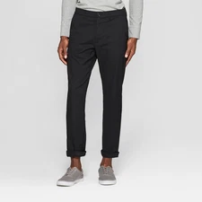 Goodfellow & Co Men's Black Skinny Fit Mid Rise Pocket Hennepin Tech Chino Pants