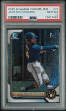 2022 Bowman Chrome Mega Box Jackson Chourio 1st RC Rookie MOJO #79 PSA 10