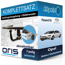 Für Opel Astra J Stufenheck 12- ORIS Anhängerkupplung abnehmbar + 7polig neu