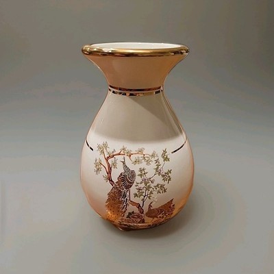 SPATHAS Keramik-  VASE 24k Peacock Double Sided - Greece