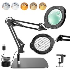 Keafont 10X 30X Lupa Luz Y Soporte Lámpara de Lupa LED de Escritorio