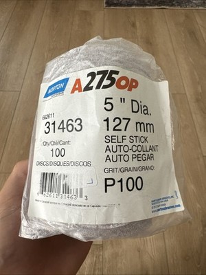 Norton 66261131463 5'' A2750P No-Fil AO Paper PSA Discs Roll P100