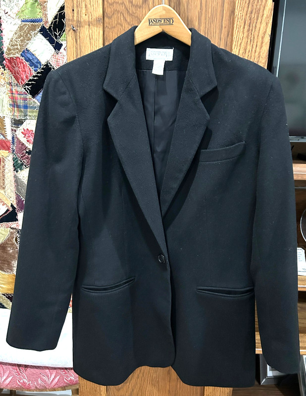 J.CREW Blazer Womens Sz 8 Black 75% Wool 25% Cashmere Jacket Vintage 90's Preppy