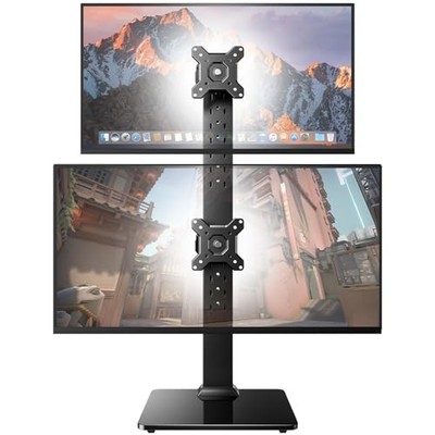 Dual Monitor Stand for 13 to 34 Inch, Max Load 44 lbs, Vertical Monitor 