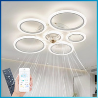 Deckenventilator Mit Beleuchtung 72W Dimmbar App Fernbedienung 90Cm Weiß