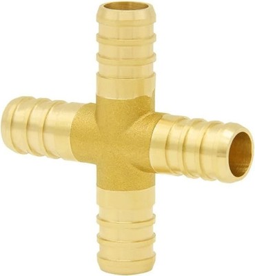 1/2 Inch Pex Fitting 4 Ways Brass Crimp Pipe Fitting for Pex Plumbing 1/2 inch