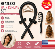Silk Heatless Curling Set -Heatless Curls Overnight with Hair Rollers and Hair C
