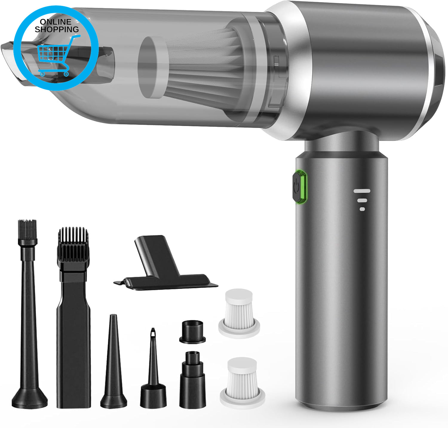 Handheld Vacuum Cleaner, 22000Pa 4-In-1 Car Vacuum Cleaner Cordless Powerful, Br